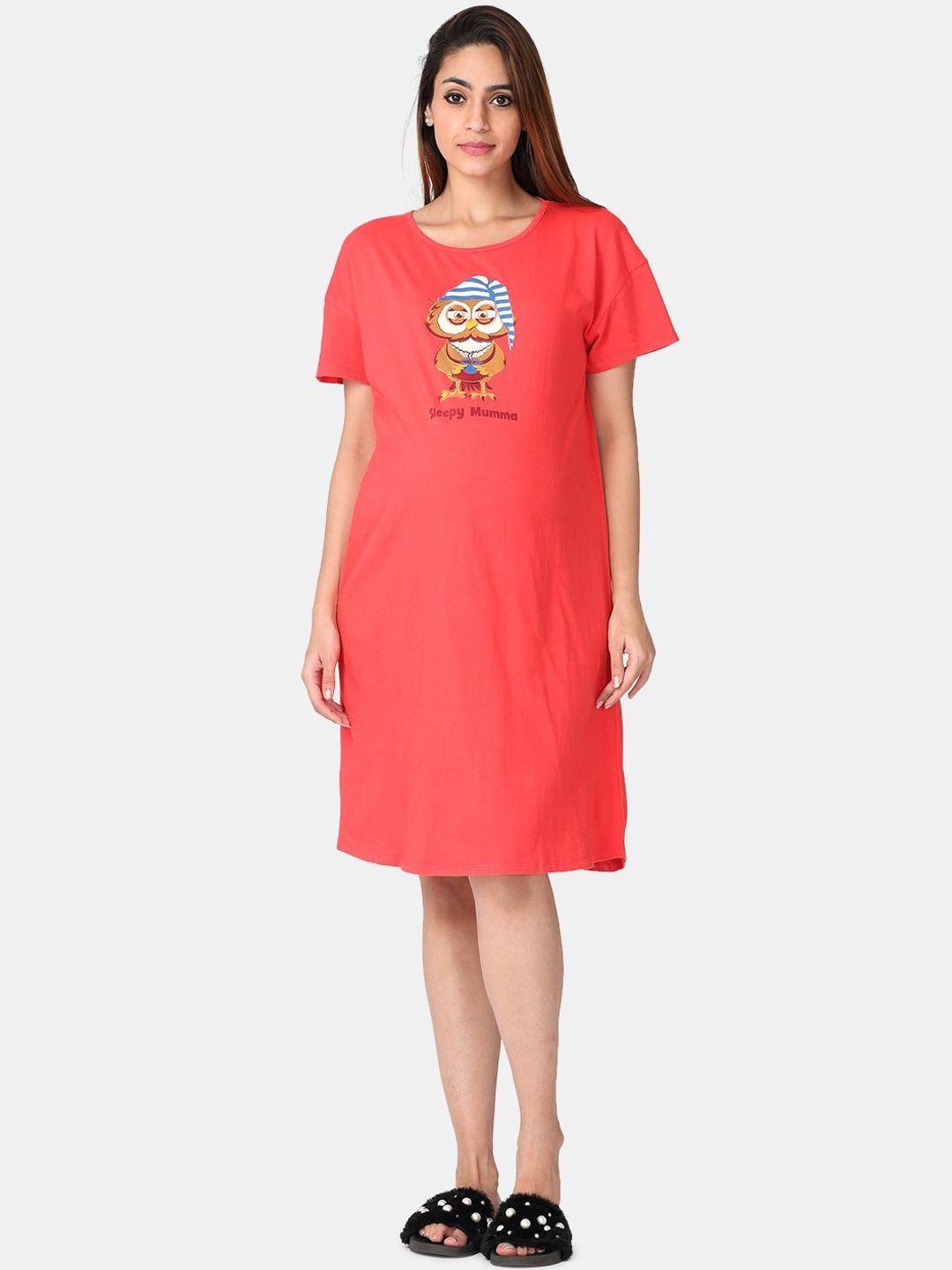 the mom store coral women maternity t- shirt dress