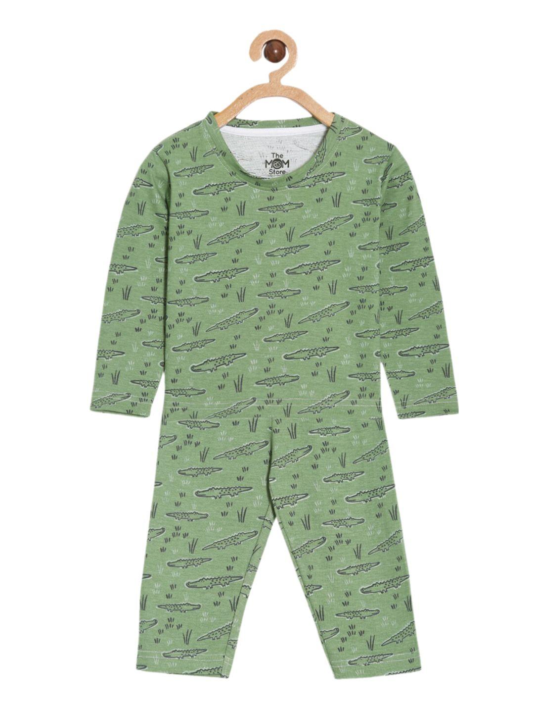 the mom store kids conversational printed pure cotton night suit