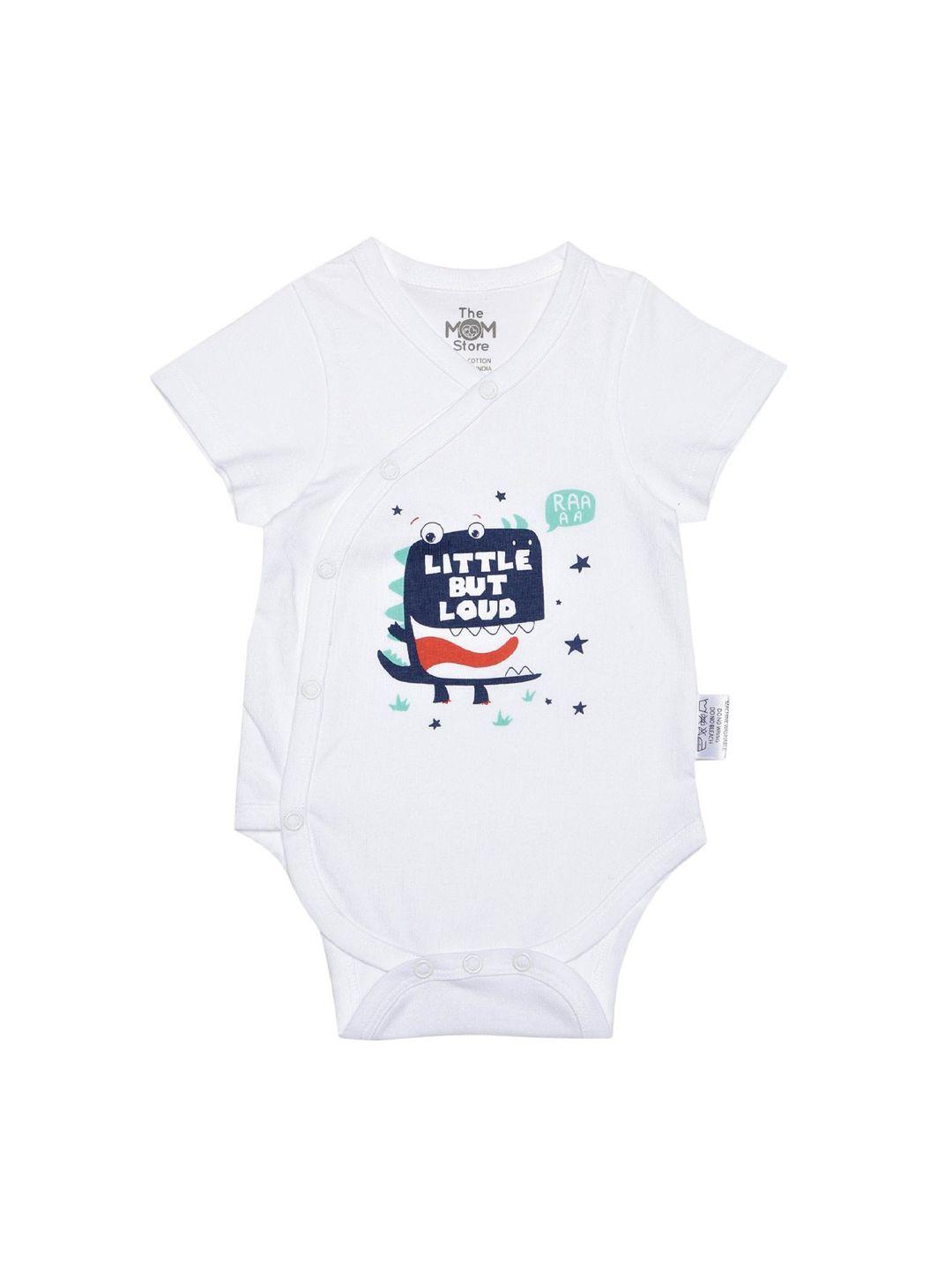 the mom store kids white printed rompers