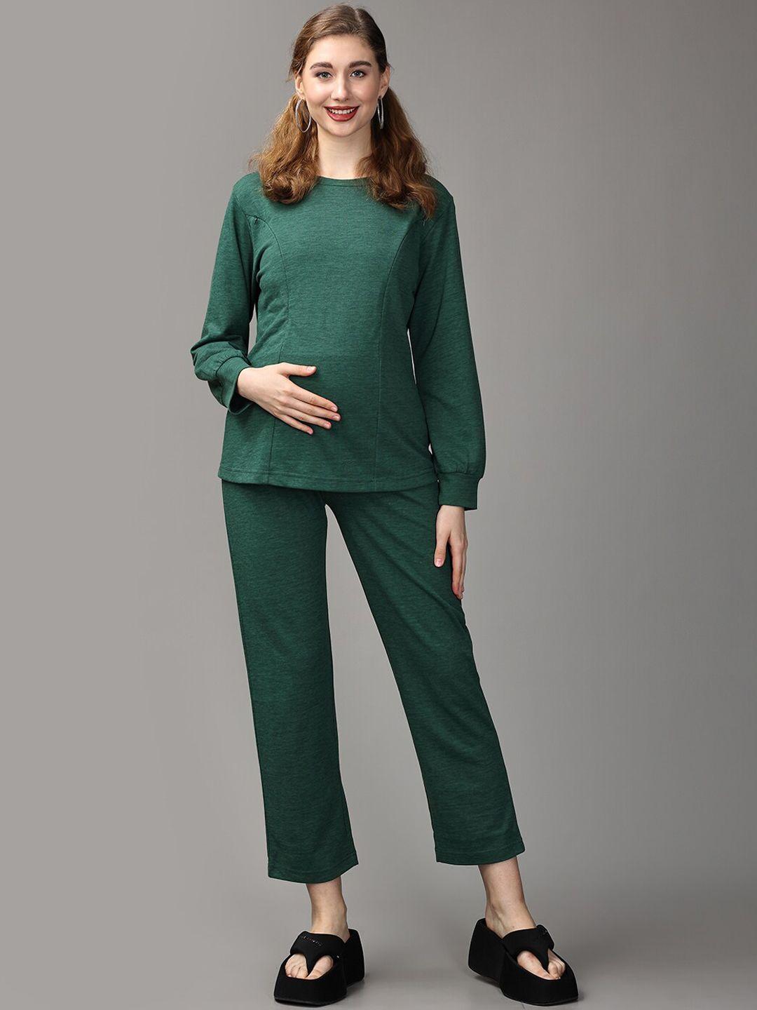 the mom store maternity & nursing pure cotton sweatshirt & trouser co-ords