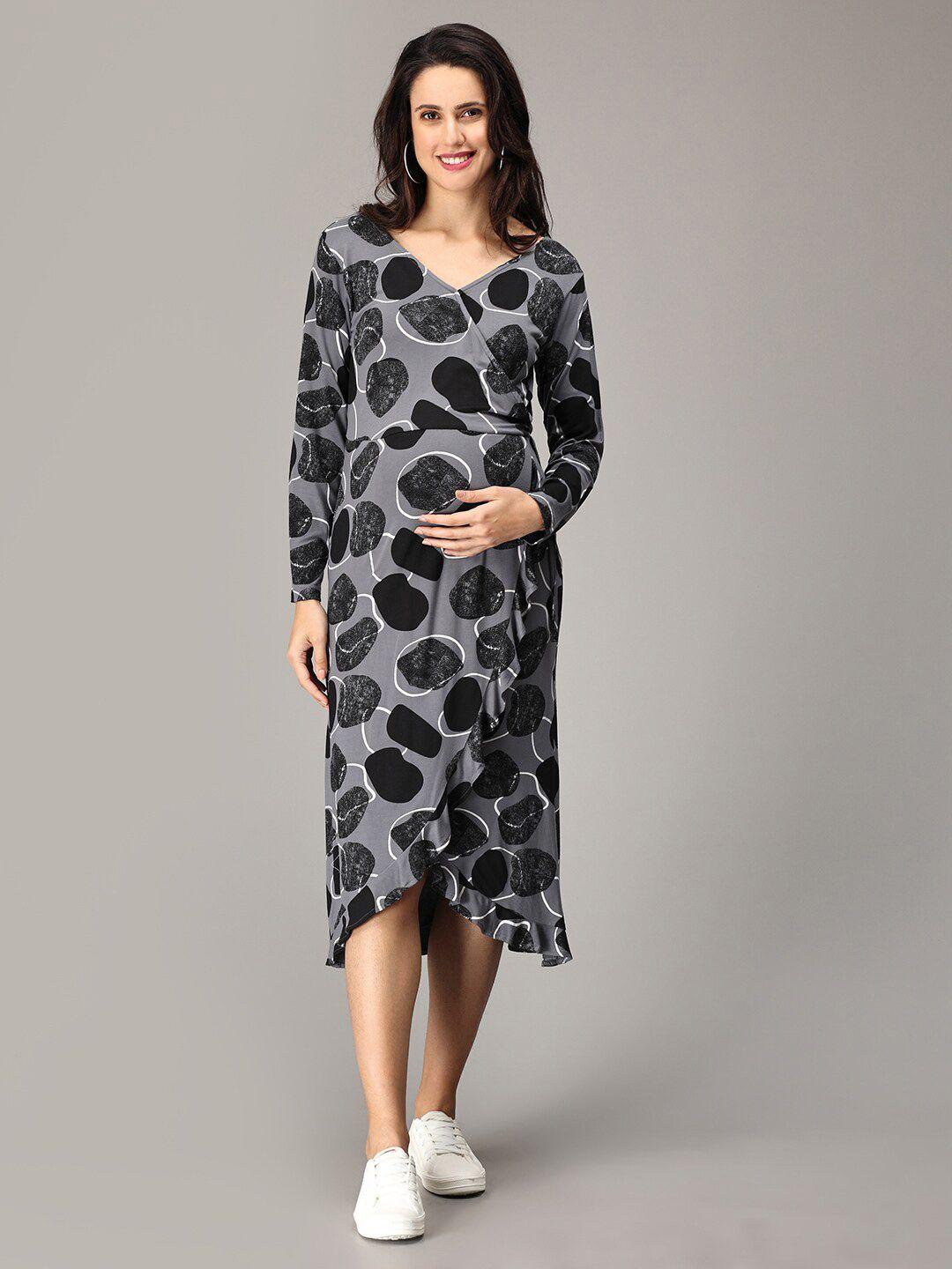 the mom store print midi dress