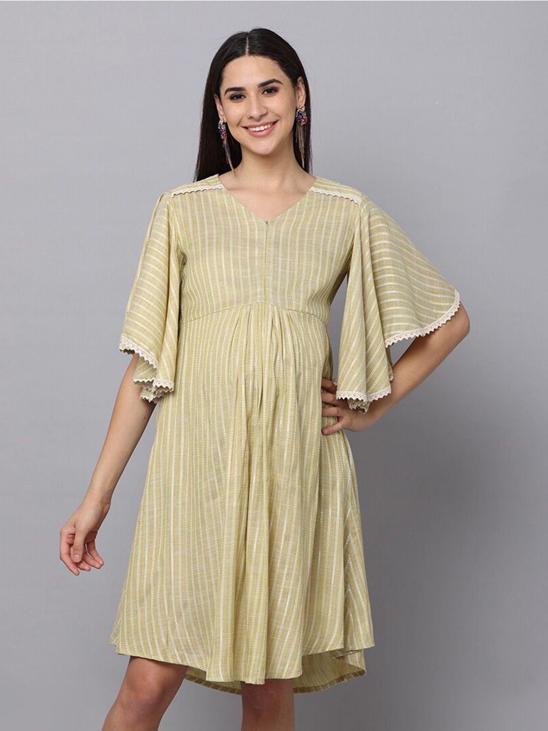 the mom store striped maternity a-line cotton dress