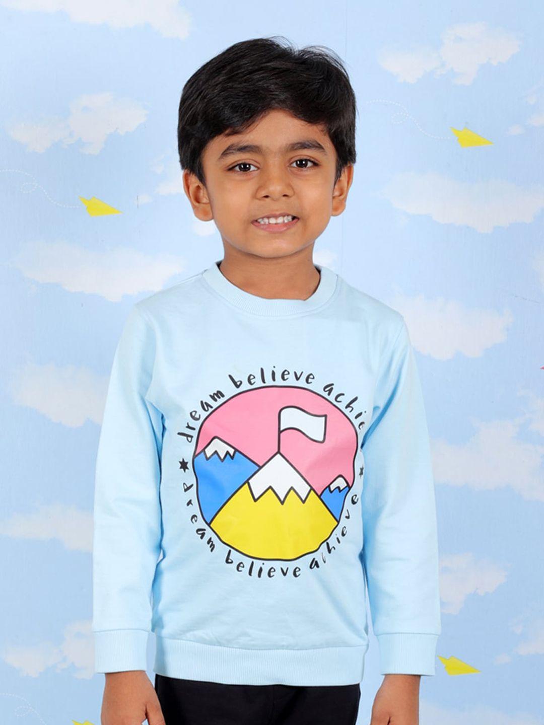 the mom store unisex kids blue printed sweatshirt