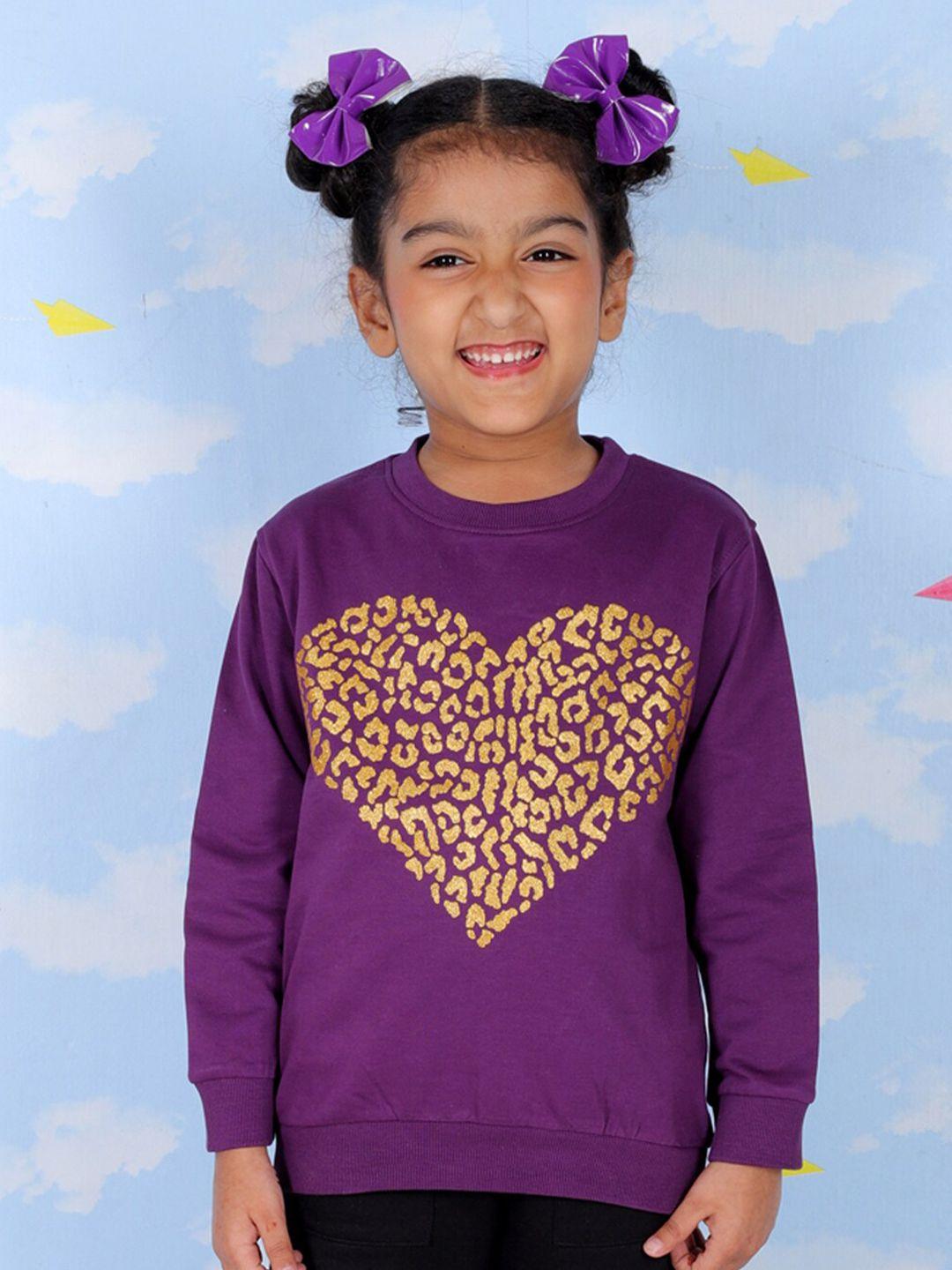 the mom store unisex kids purple printed sweatshirt