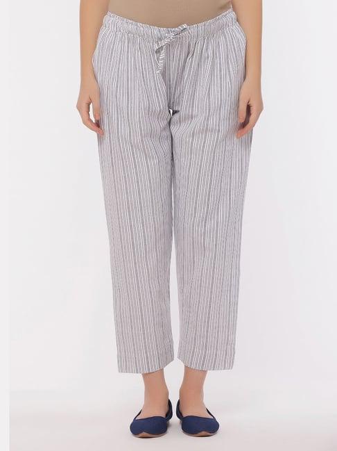 the mom store white striped maternity lounge pants