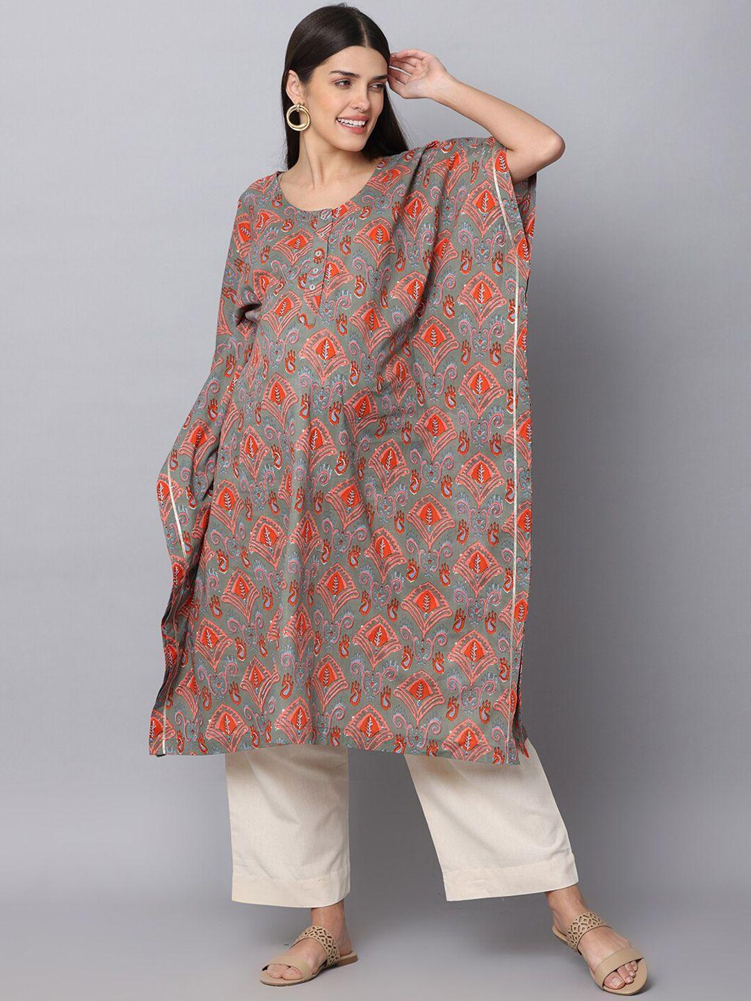 the mom store women ethnic motifs printed pure cotton kurta with palazzos