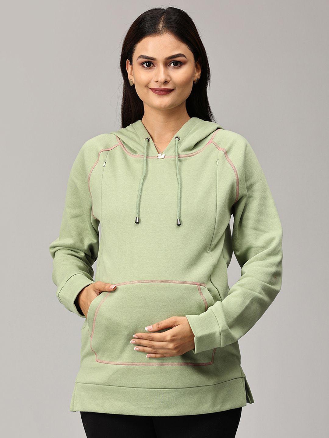 the mom store women green maternity sweatshirt