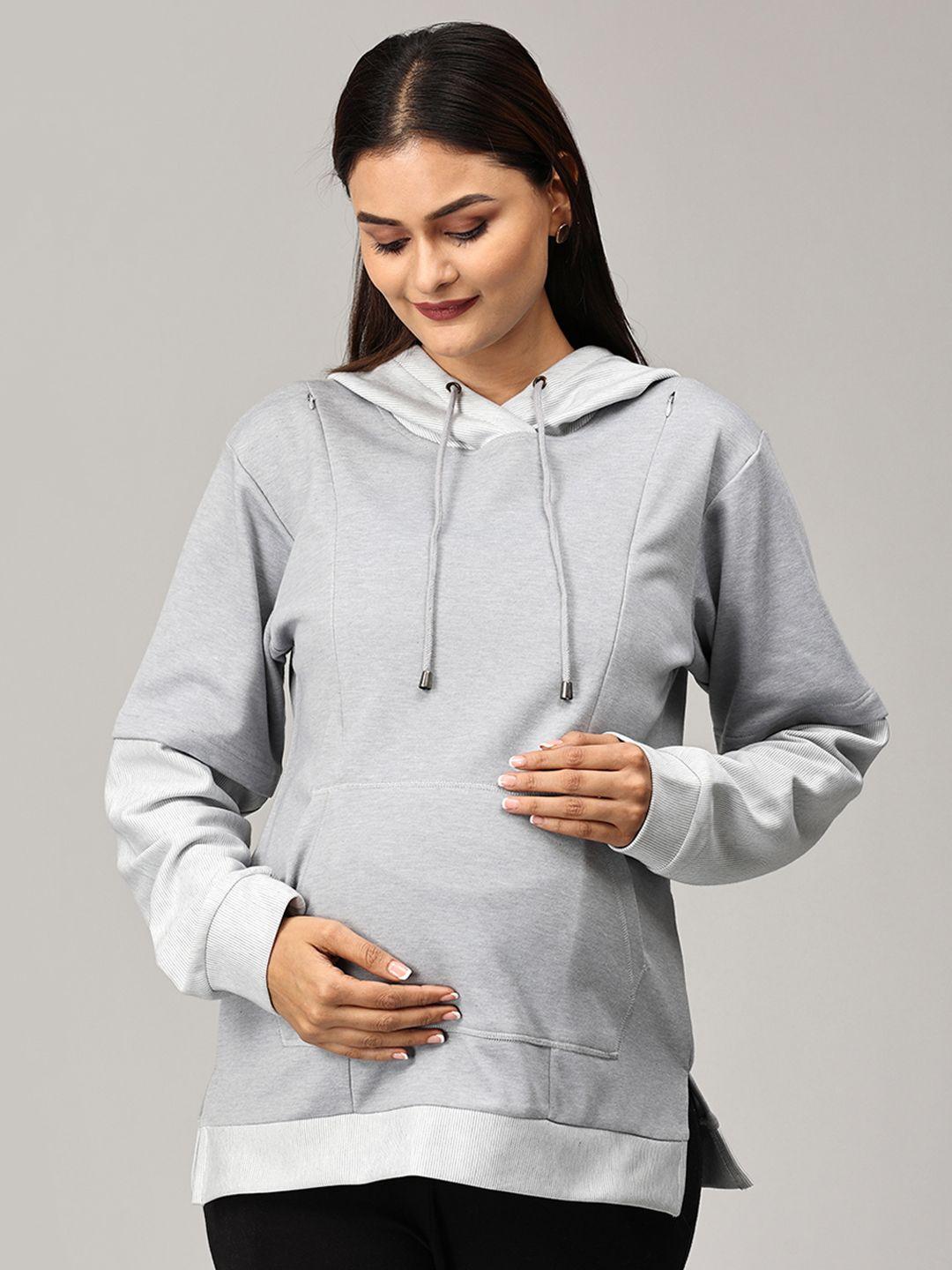 the mom store women grey maternity sweatshirt