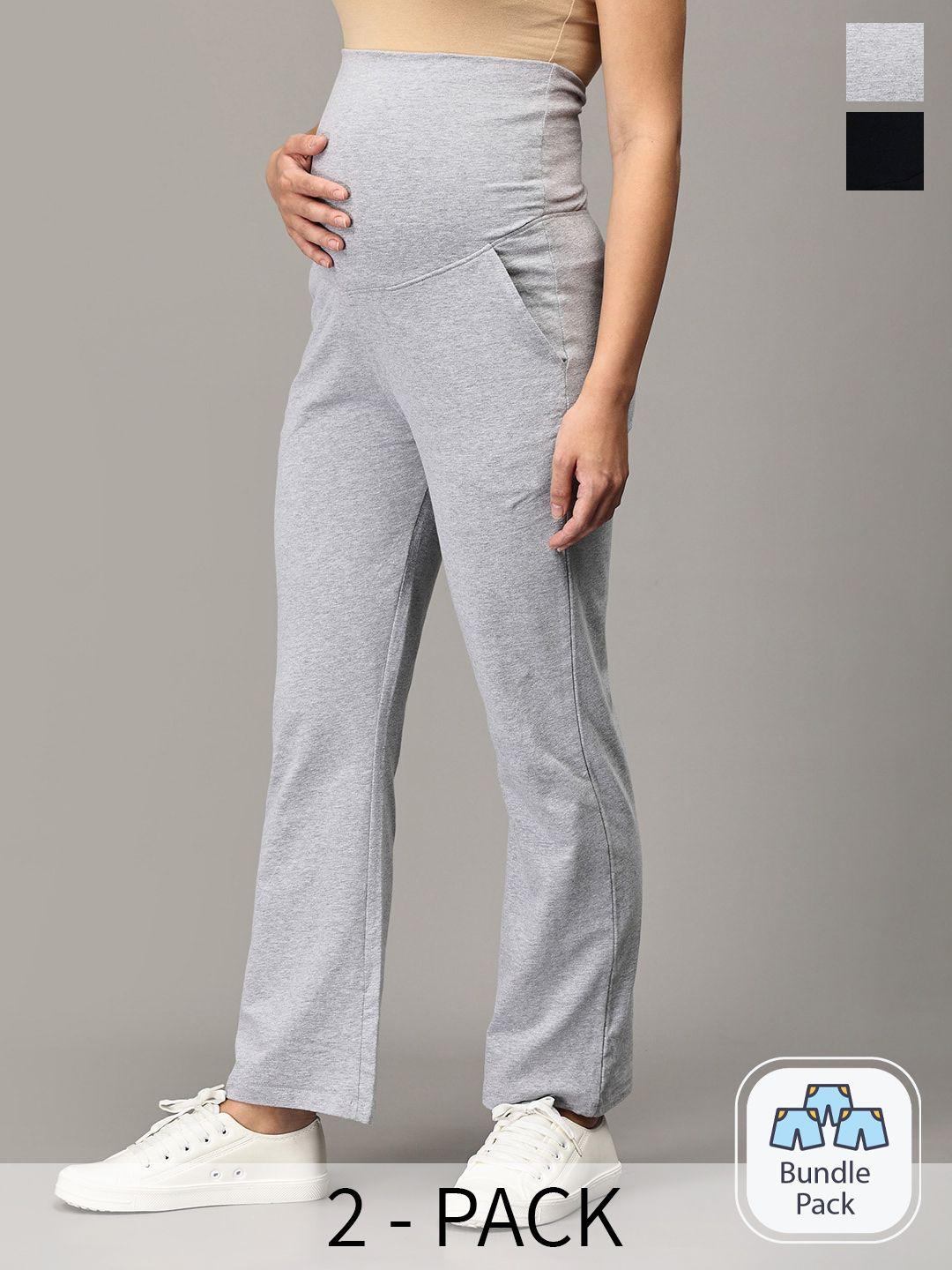 the mom store women pack of 2 maternity track pants