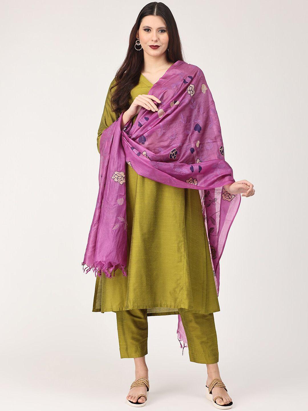 the mom store women panelled  kurta with trousers & with dupatta