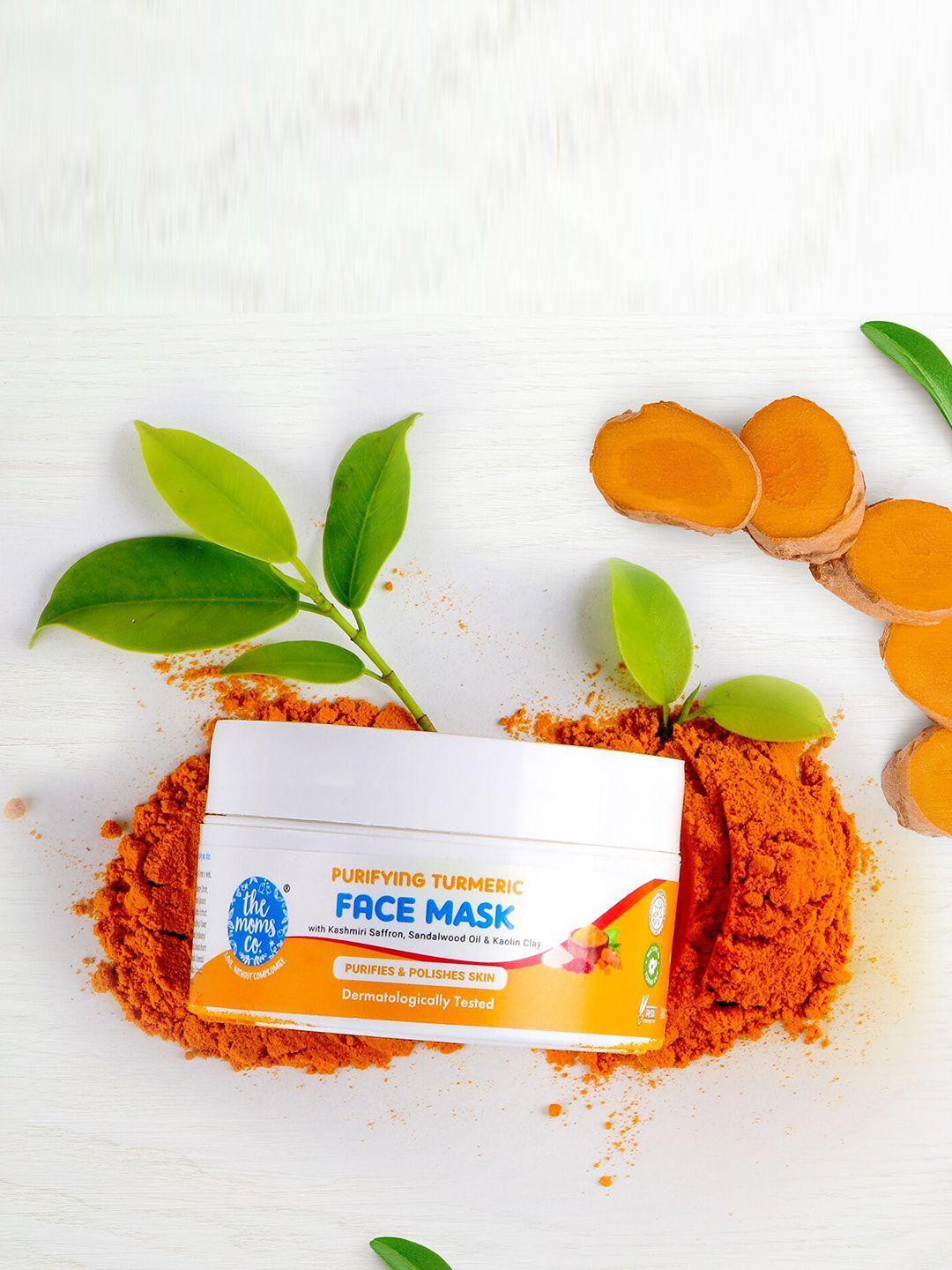 the moms co. turmeric face mask with exotic kashmiri saffron kaolin bentonite & sandalwood oil - 50 gm