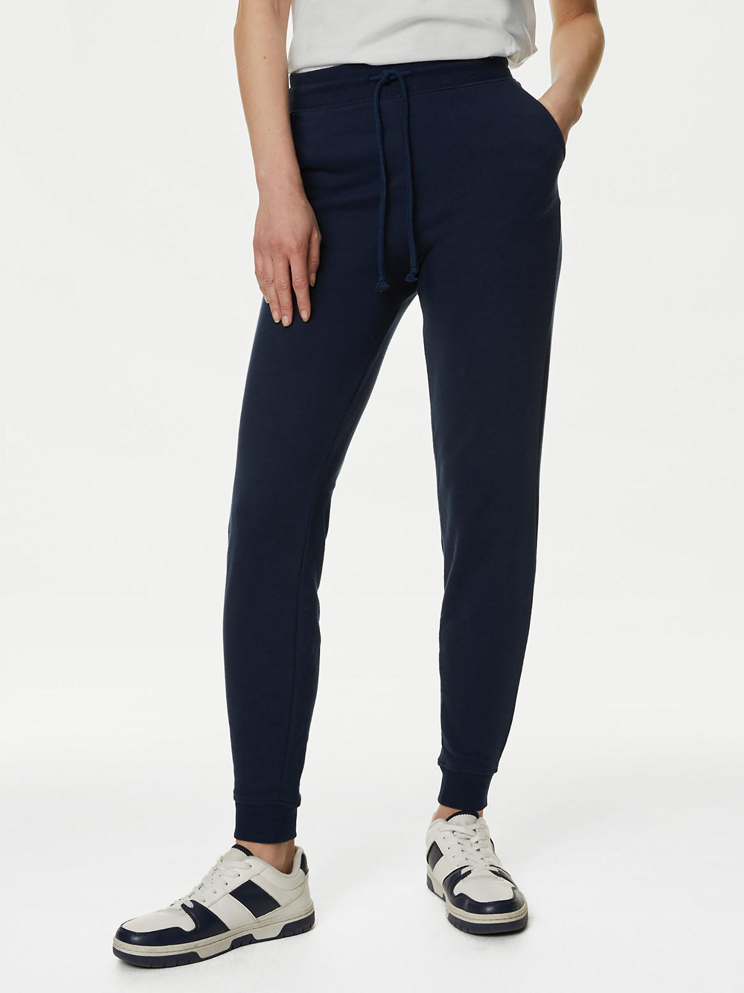 the navy blue cotton rich cuffed joggers