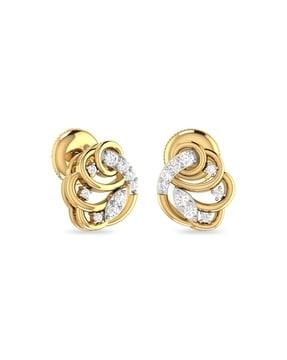 the nene yellow gold diamond stud earrings
