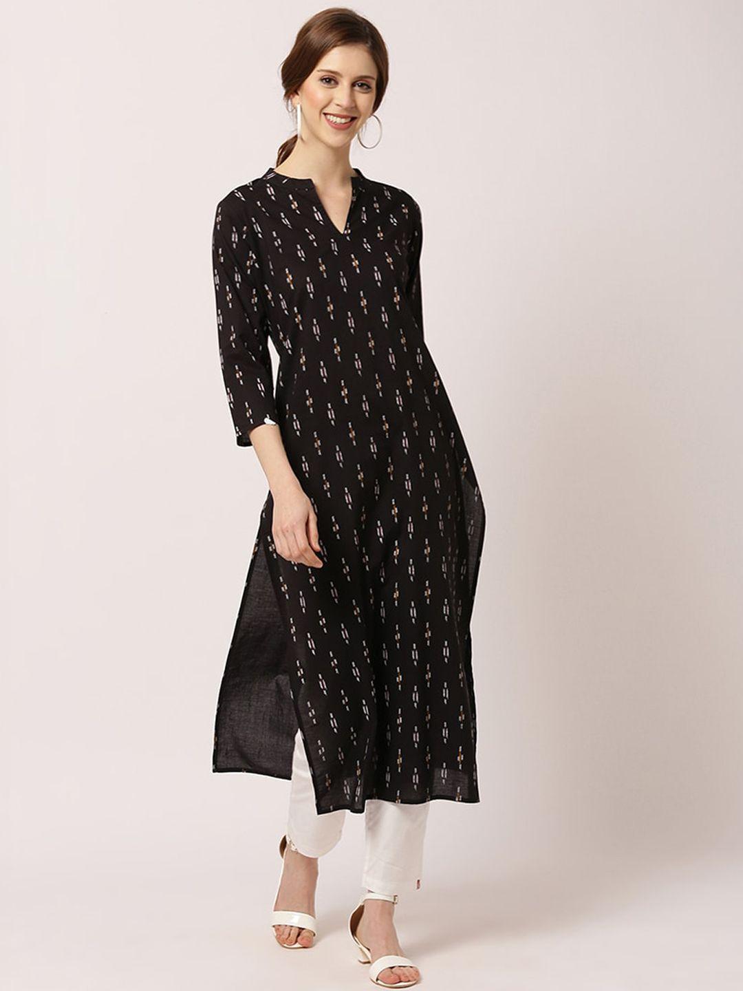 the nks plus women black geometric kurta