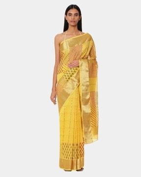 the nur block print saree