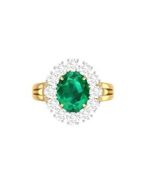 the olive 18 kt yellow gold diamond & gemstone ring