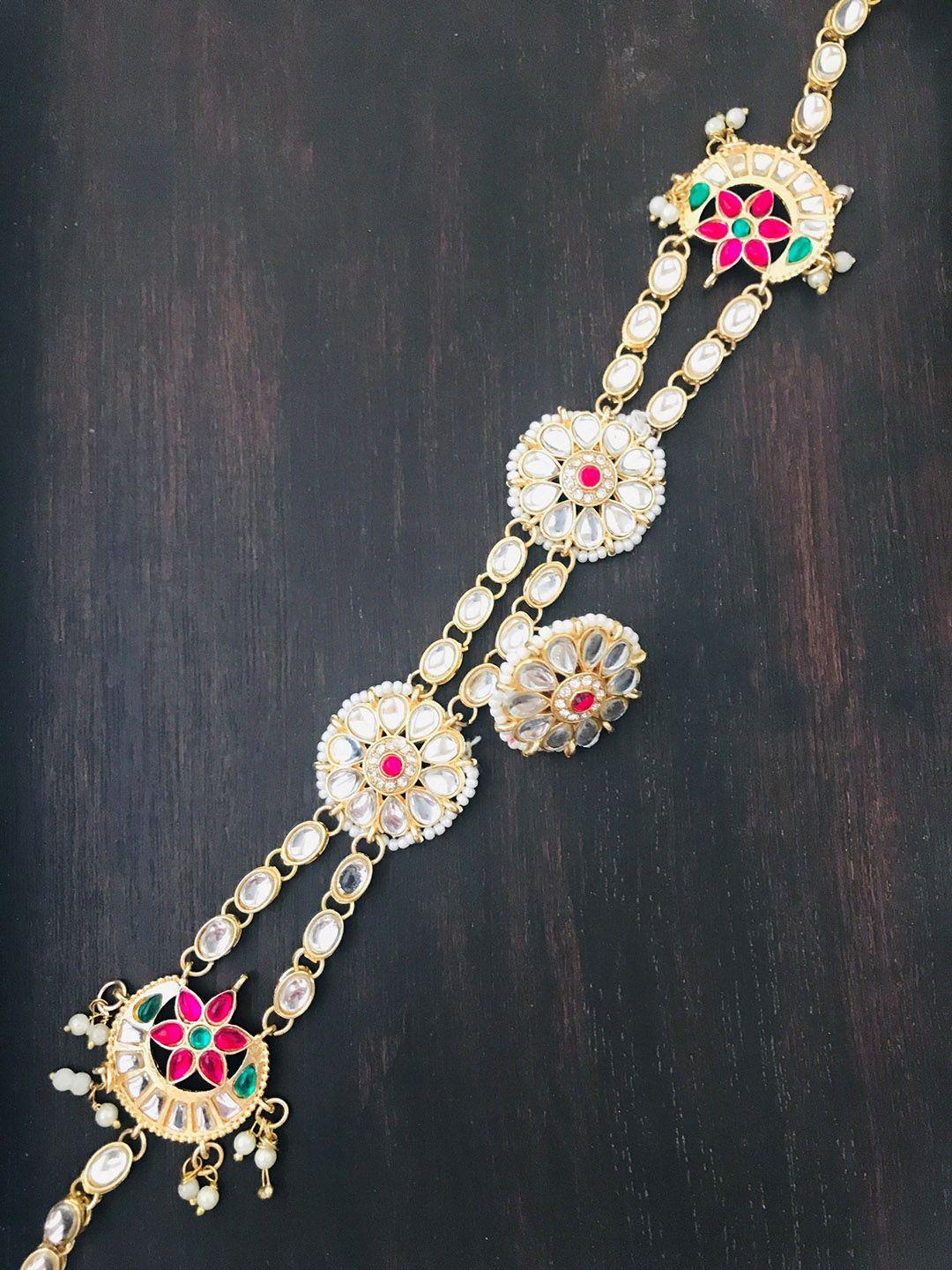 the opal factory  gold-plated artificial stone studded head jewellery