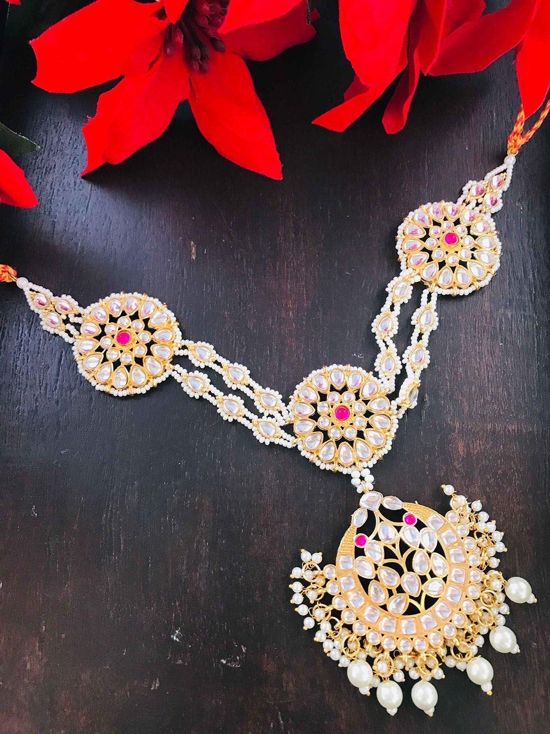 the opal factory gold-plated stones-studded sheeshphool tikka