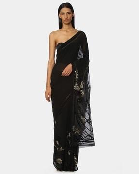 the organza silk midnight saree