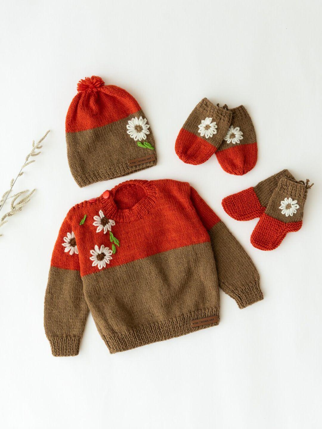 the original knit infant boys colourblocked longline pullover with embroidered detail