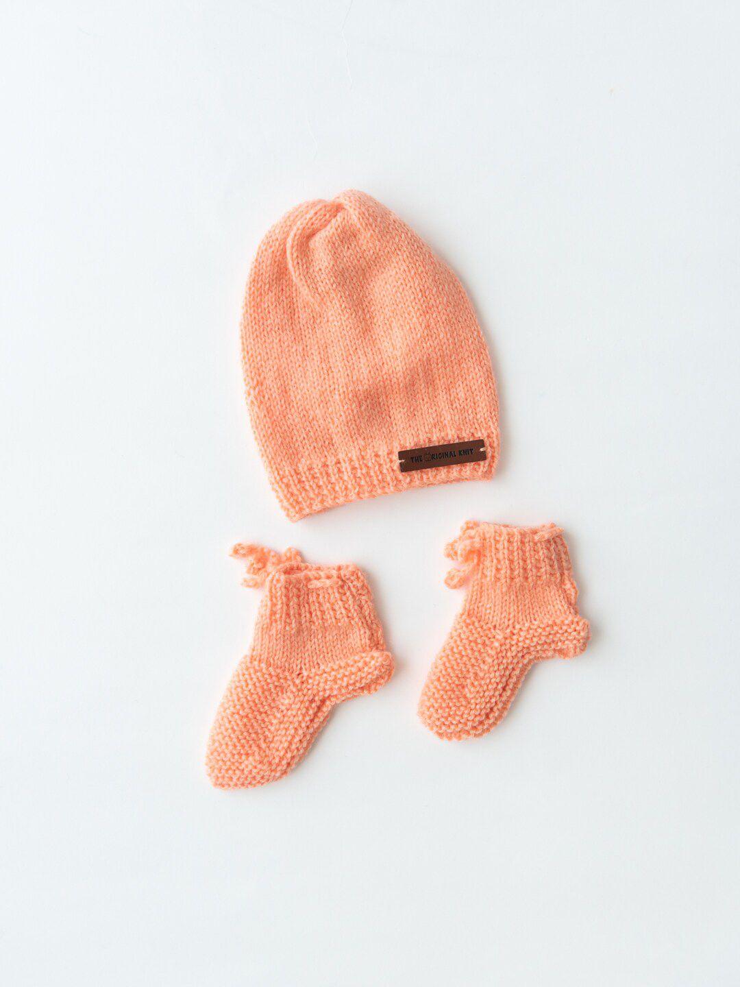 the original knit infant kids acrylic beanie cap with socks