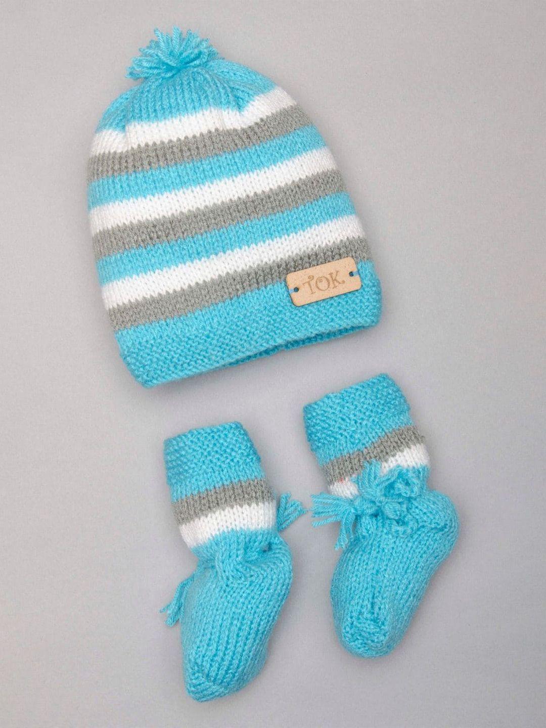 the original knit kids striped beanie cap with socks