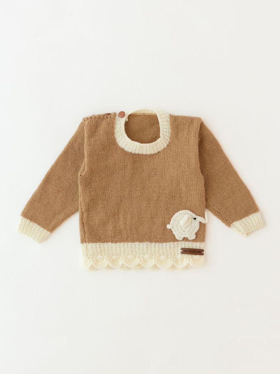 the original knit unisex kids beige & white pullover