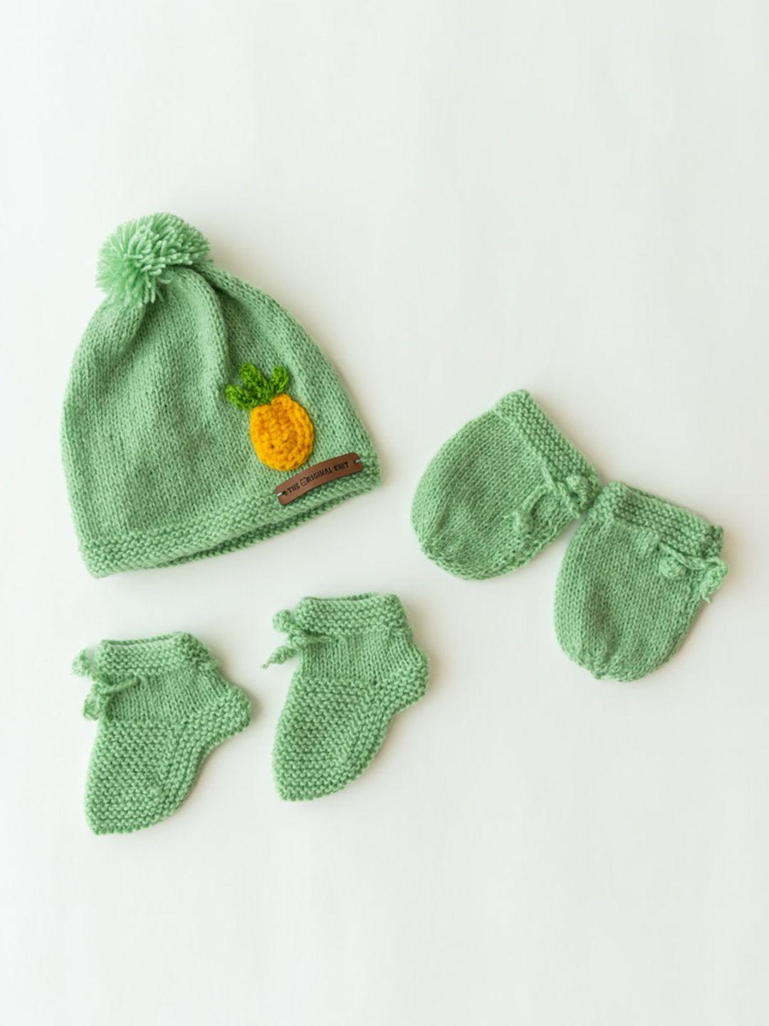 the original knit unisex kids pack of 3 green & yellow beanie