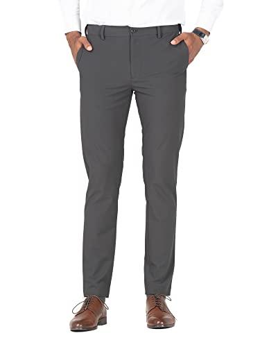 the pant project luxury pv lycra stretchable dark grey formal pants for men | stylish slim fit men's wear trousers for office or party | mens fashion dress trouser pant