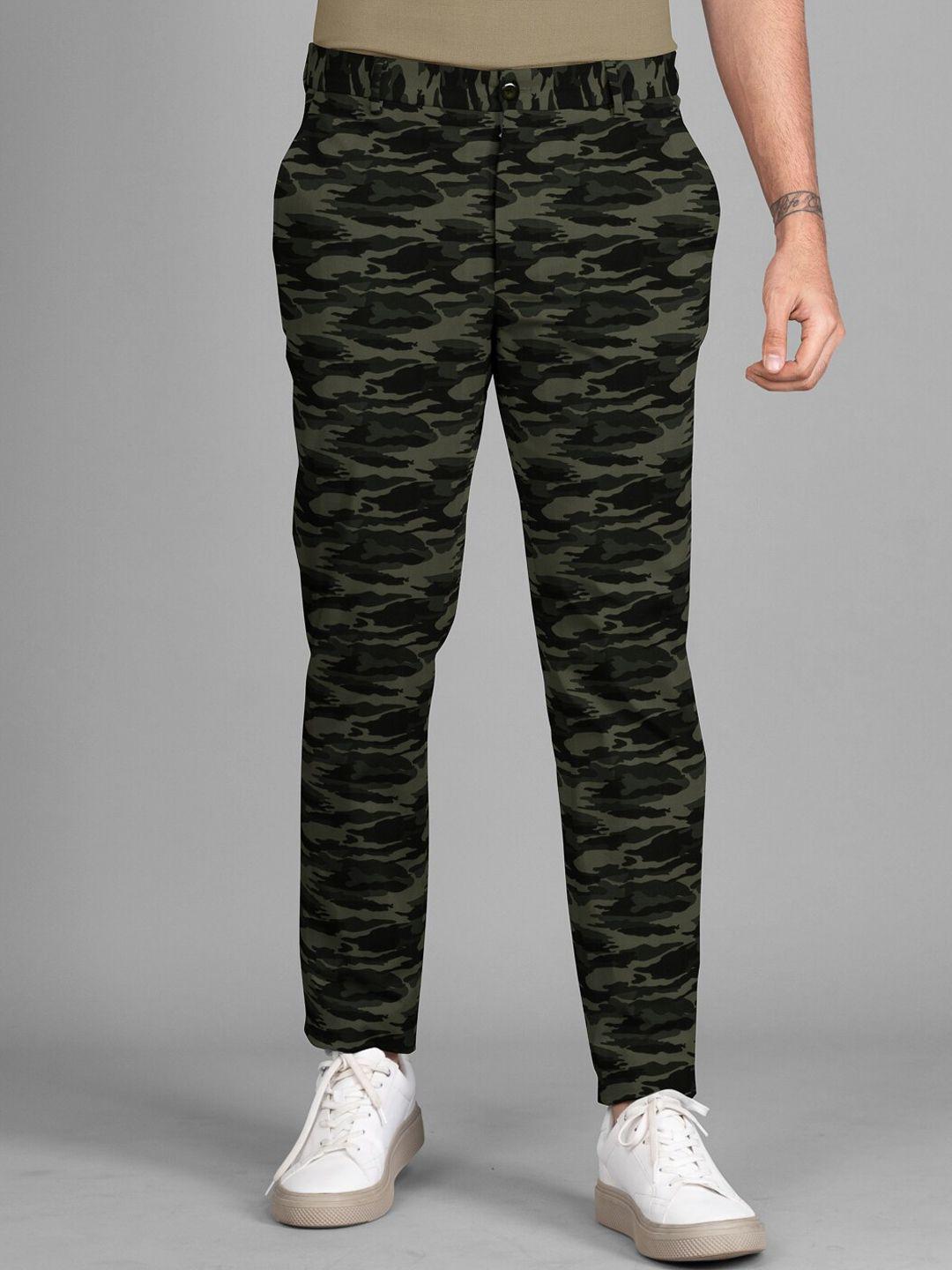 the pant project men camouflage printed cotton tailored slim fit wrinkle free trousers