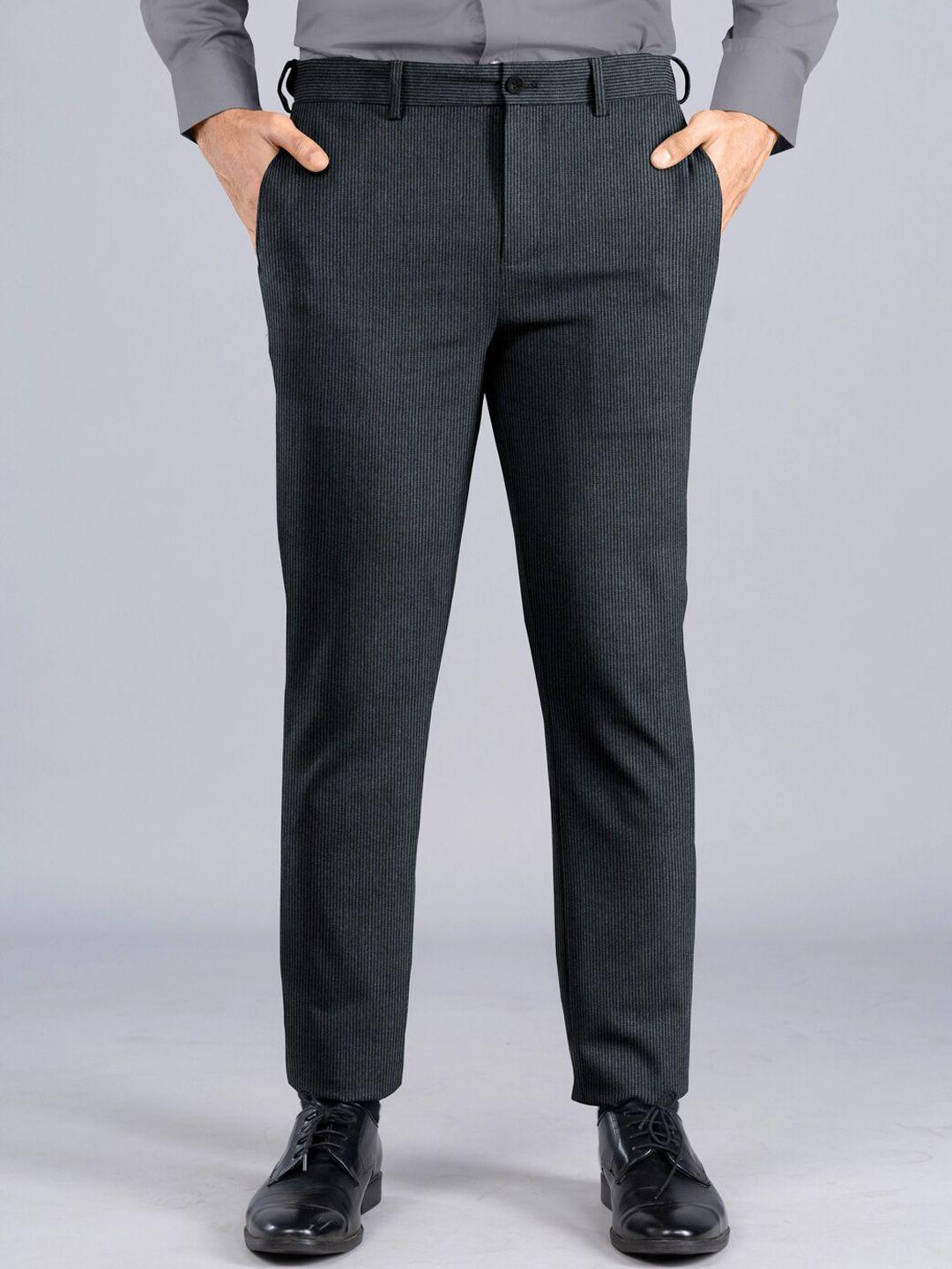 the pant project men striped tailored slim fit wrinkle free formal trousers