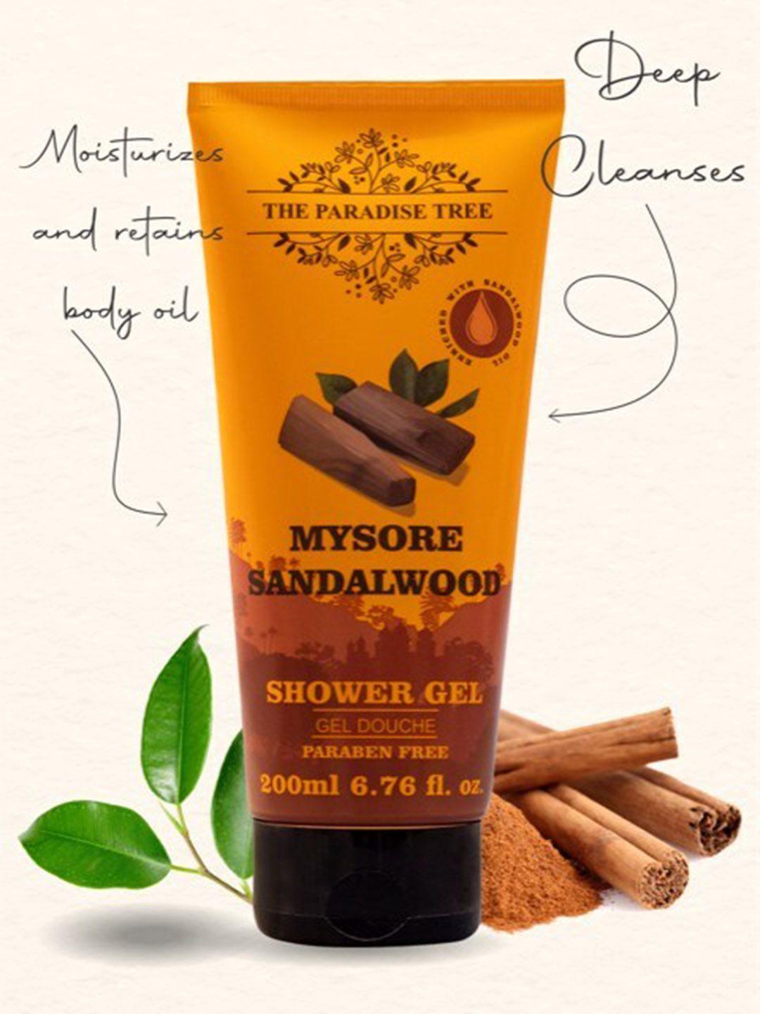 the paradise tree mysore sandalwood paraben-free shower gel - 200 ml