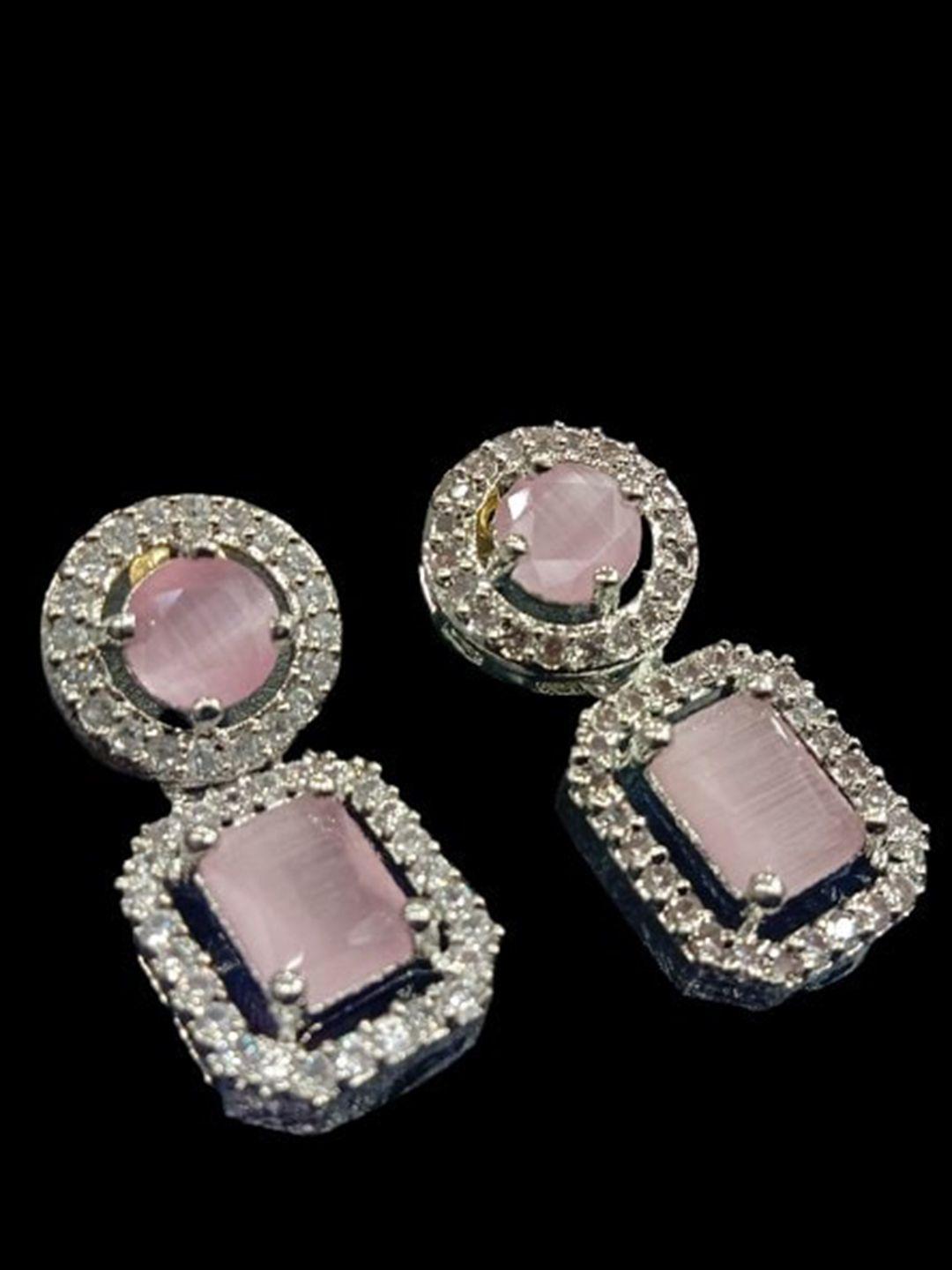 the pari pink contemporary drop earrings