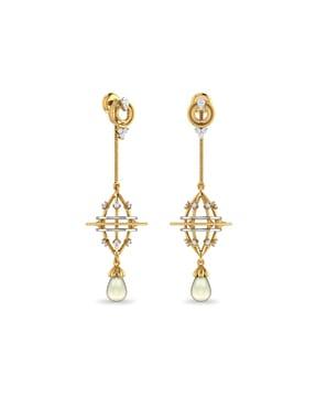 the pero 18 kt yellow gold diamond dangler earrings