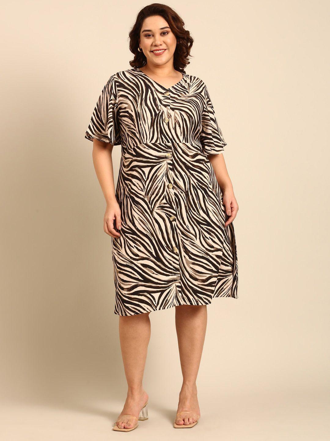 the pink moon animal print crepe a-line dress