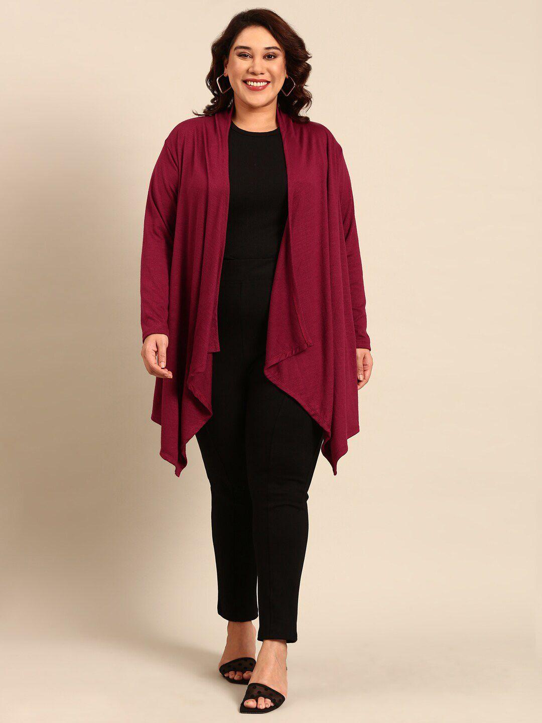 the pink moon plus size open-front shrug
