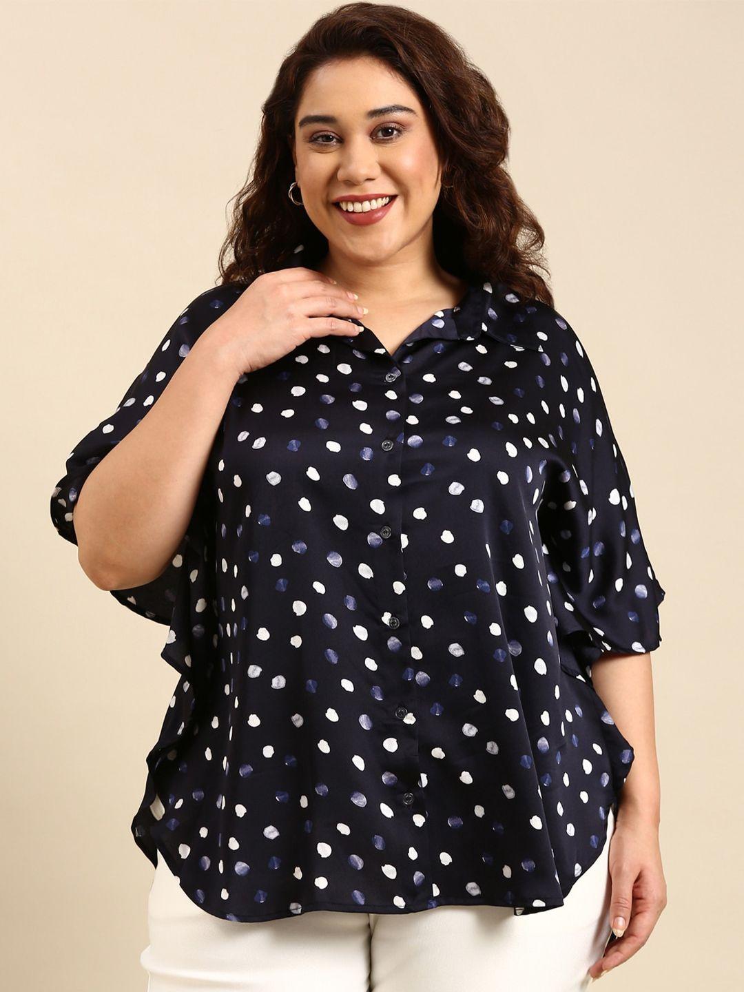 the pink moon plus size spread collar abstract printed satin casual shirt