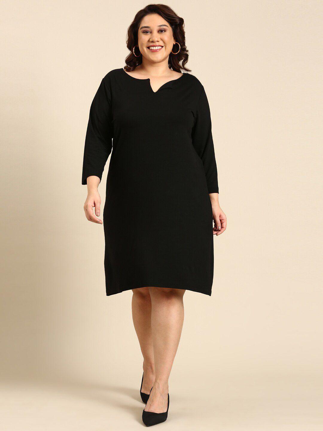 the pink moon round neck oversize fit a-line dress