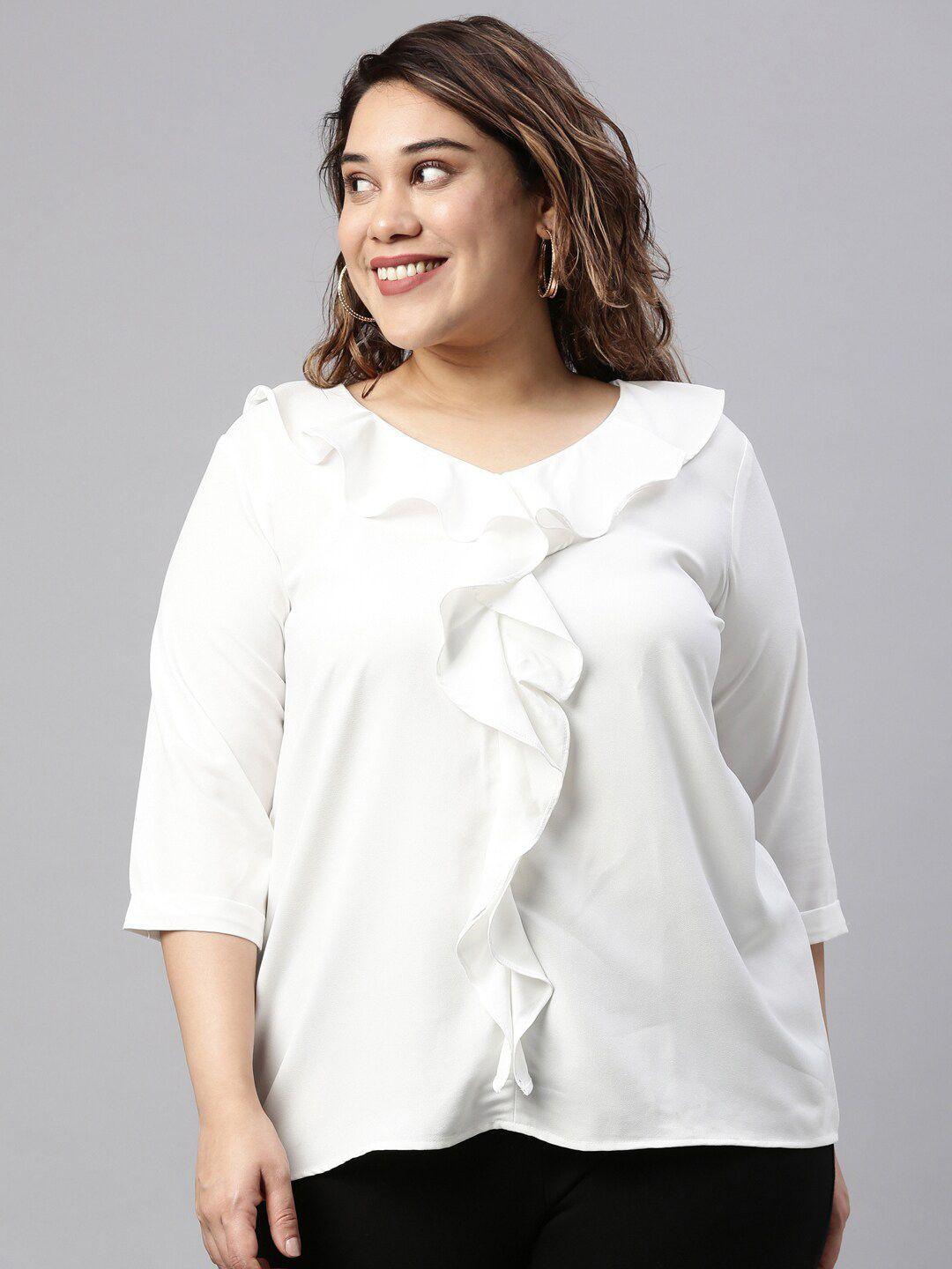 the pink moon white georgette top