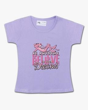 the pink panther print cotton t-shirt