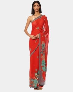 the print highlight alert saree