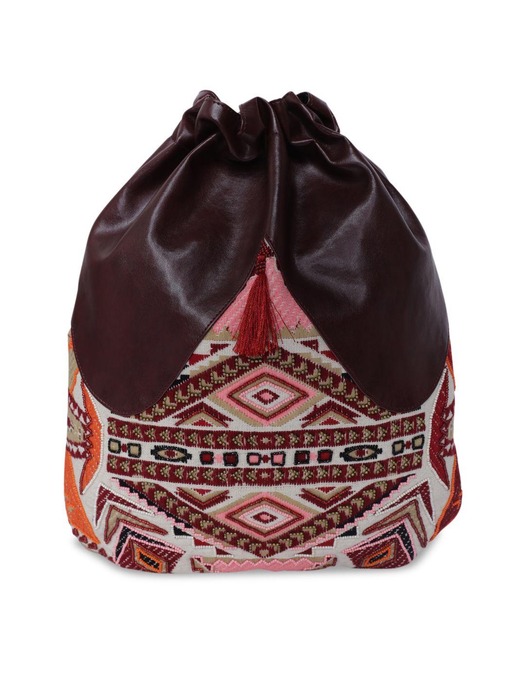 the purple sack brown structured hobo bag with quilted