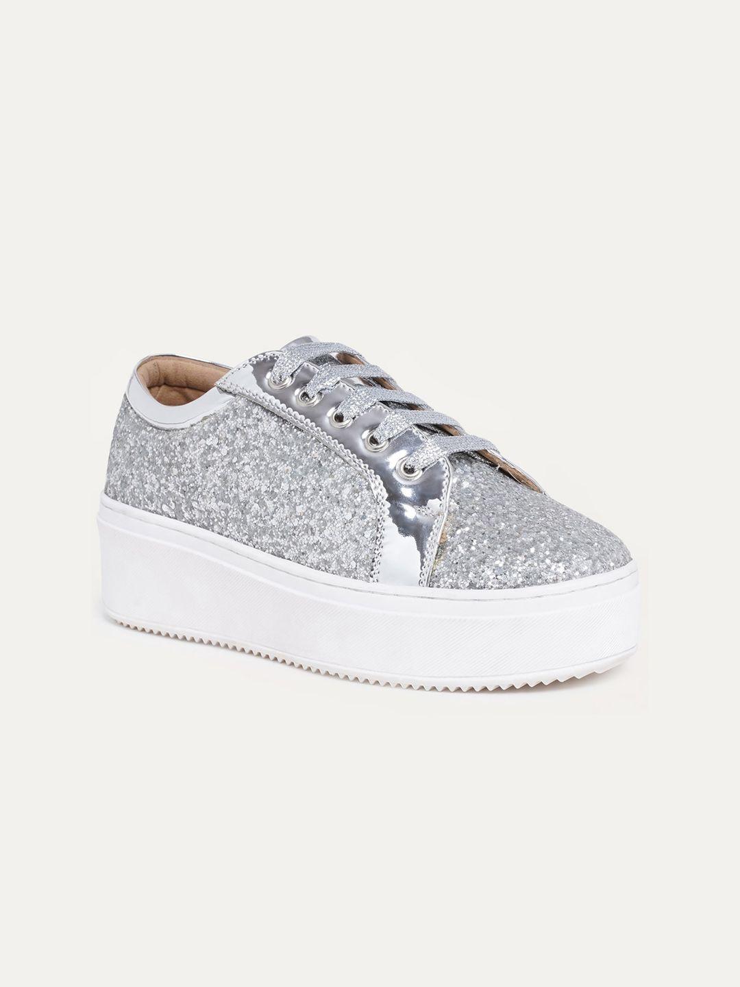 the quirky naari women glitterati memory foam insole flatforms sneakers