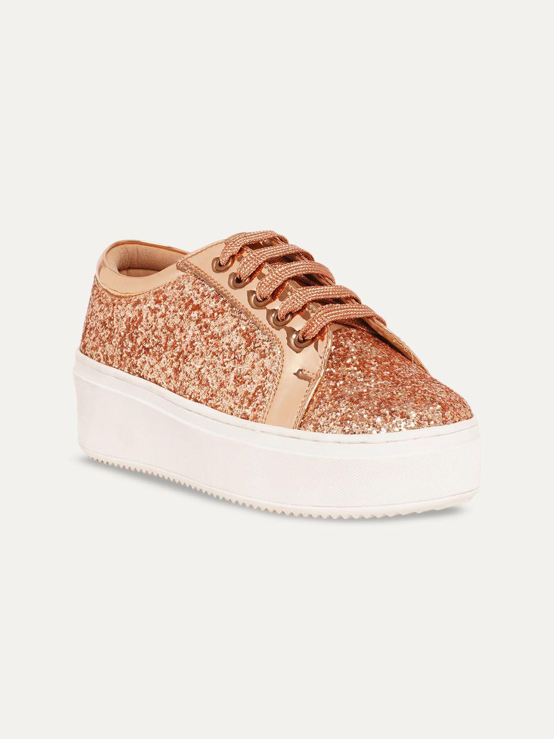 the quirky naari women glitterati memory foam insole flatforms sneakers