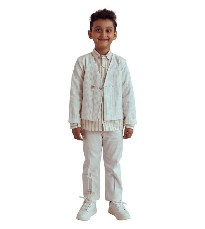 the right cut white oftheshore lucian shirt with jacket and pant