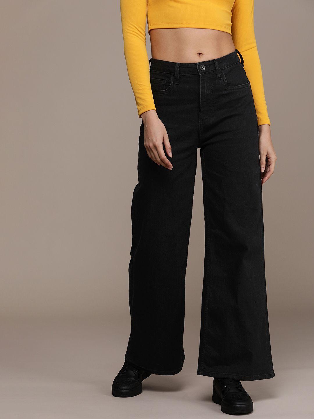 the roadster life co.  women wide leg stretchable jeans