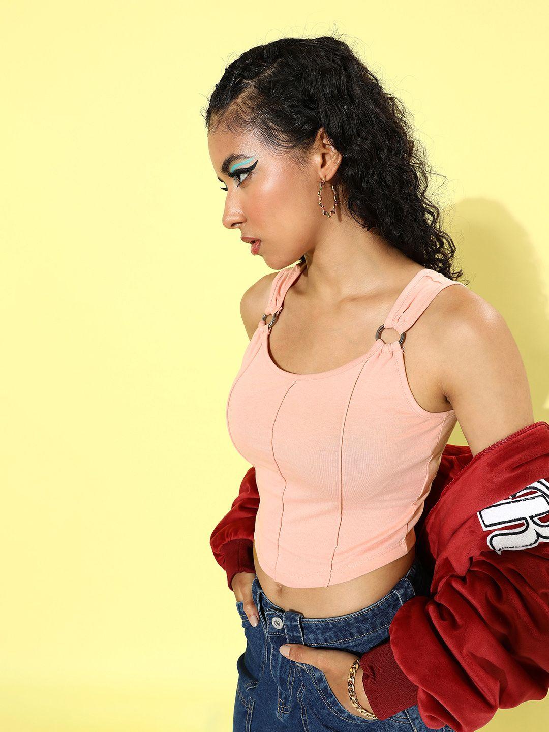 the roadster life co. candy pink 90's hollaback cutout course crop top