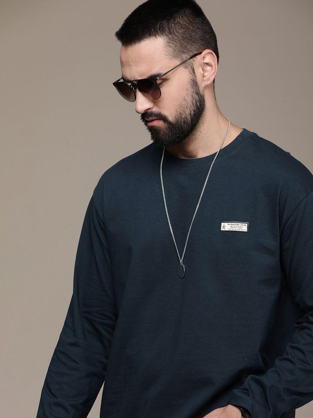 the roadster life co. drop-shoulder sleeves pure cotton t-shirt