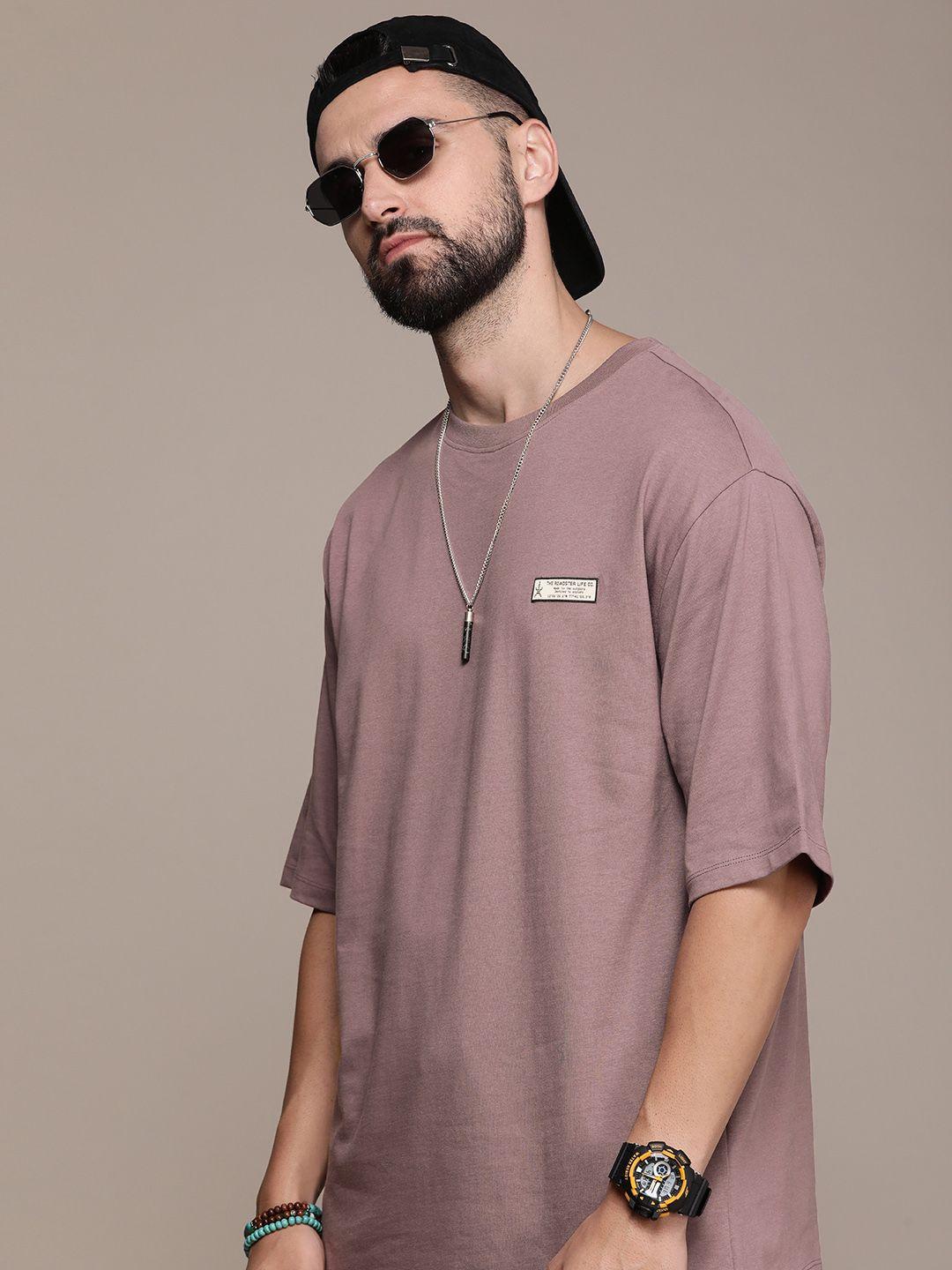 the roadster life co. drop-shoulder sleeves pure cotton t-shirt