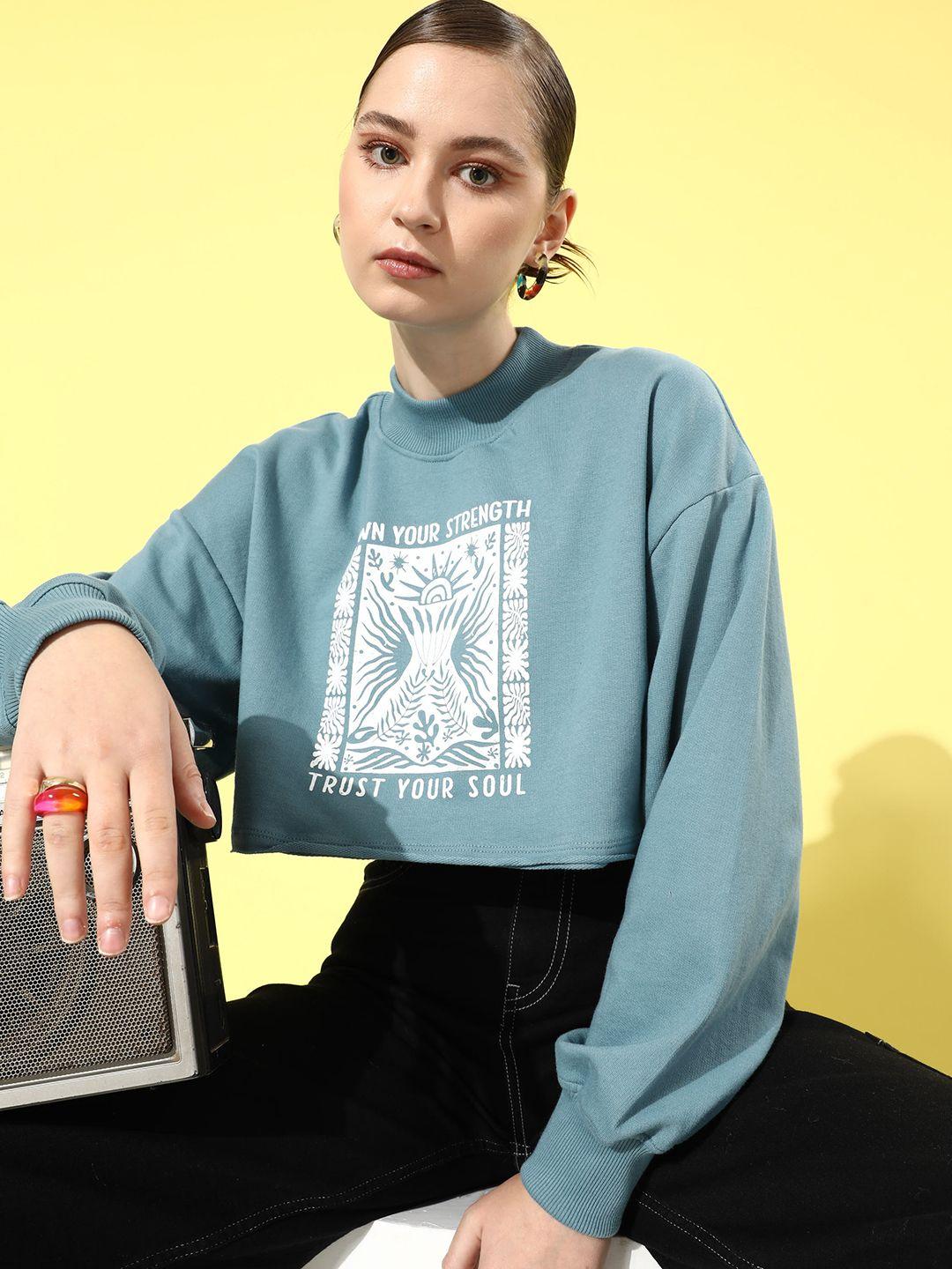 the roadster life co. graphic printed cropped sweatshirt